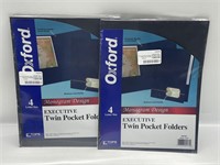 *2PC LOT*4PACK LETTER SIZE OXFORD TWIN POCKET FOLD