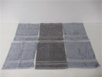 Lot of (6) Washcloths Grey/Blue