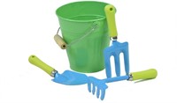 Kids Water Pail with Garden Tools Set, Green,