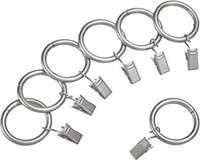 7-Pk Curtain Rod Clip Rings for 1" Rod, Set of 7,
