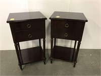 Two modern mahogany stands