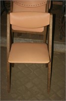 Vintage Padded Wood Folding Chairs, lot of 6