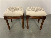 Pair of matching upholstered benches