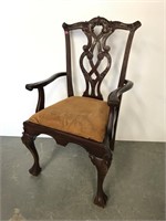 Chippendale style pieced back arm chair