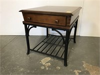 One drawer modern table with metal base