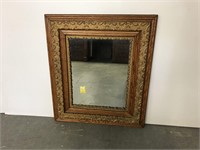 Antique oak wall mirror