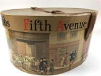 Vintage DOBBS Fifth Ave Hat Box w/ Leather S