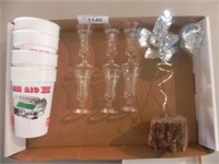 6 Jagermeister Shot Glasses, Plastic Farm Aide Cup