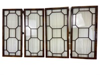 4 Glass & Wood Shutter Doors w/ Curtains