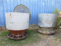 Lot (2) Galvinized Hog Feeders