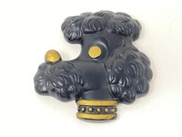 Vintage Ceramic Black Poodle Wall Decor