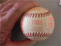 Vintage 1984 Nebraska Cornhusker Signed Baseball