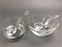Small Glass Bowls with Glass Spoons