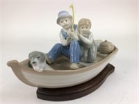 Vintage Meico Porcelain Fishing Figurine