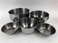 5 Steel Mixing Bowls