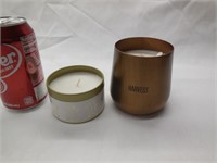 (2) Scented Candles, Harvest & Vanilla