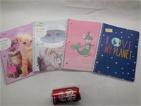 (4) Cat 1-Subject Notebooks, Mead- Wide Rule,