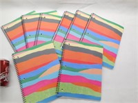 (8) Wide-Rule 1-Subject Notebooks, Stripes