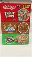 Kellogg's Cereal 3 Bags Froot Loops, Cocoa Krispie