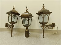 3 Vintage Outdoor Lamps - Wired
