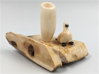 Fossilized ivory pen holder