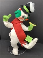 Annalee 1976 Xmas Snowman W/Bird 20”, New W/tag