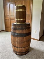 (2) Wood Barrel
