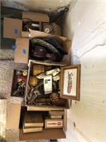 (5) Boxes Decor, Clock, Miniatures, More