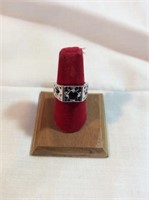 Size 9 black stone ring