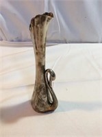 Metal swan vase
