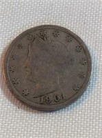 1901 V dime