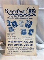 Carnival amusement park poster Riverfest 1986