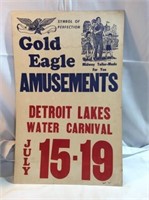 Carnival amusement park poster gold eagle