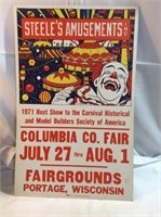 Carnival amusement park poster Wisconsin 1971