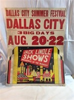 Amusement park carnival poster Dallas city summer