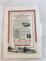 Advertising for Western pacific train