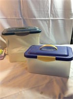 2 clear sterilite  containers with lids