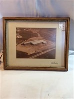 Land aerial shot and wooden frame