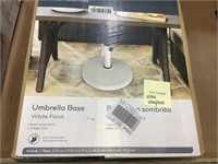 Style selections umbrella base white finish