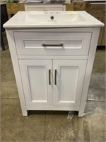 Single bowl vanity with top white finish white