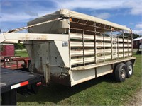 Stock Trailer, 6' x 16' Cloth Covered Top
