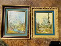 pair of small oil paintings - unknown artist