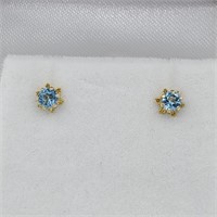 Genuine Blue Topaz Earrings-New