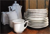 Vintage miniature white china tea set: 6 plates -