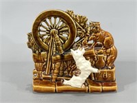 McCoy Planter Vase -Spinning Wheel w/Dog & Cat