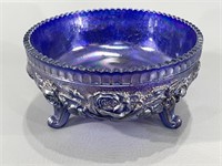 Vintage Carnival Glass Bowl w/Feet (3)