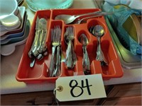 Utensil Tray filled with stainless steel utensils