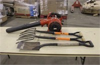 (2) Hay Forks, Shovel & Craftsman Leaf Blower