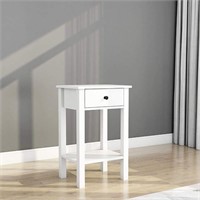 White Finish Modern Nightstand End Table