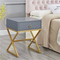 24KF Middle Centry nightstand White-Gold